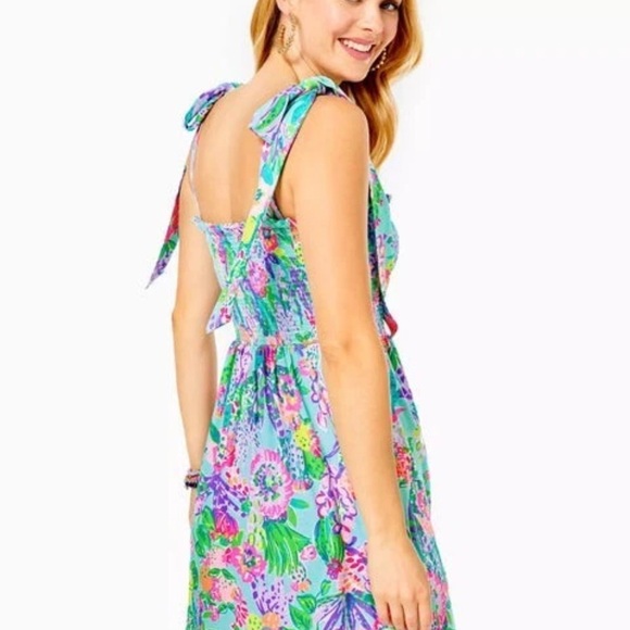 Lilly Pulitzer Rivera Romper Dress print..multi me and my zesty  LARGE. EUC - Picture 12 of 12